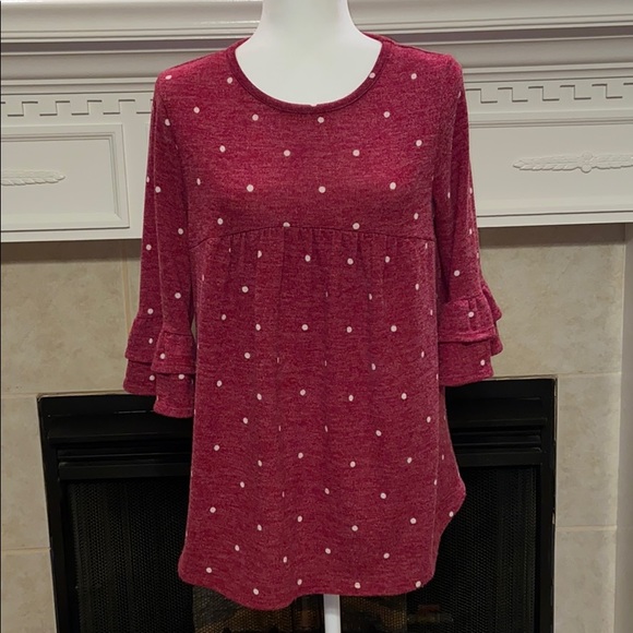 Ces Femme Sweater with Bell Ruffle Sleeves - Picture 1 of 6